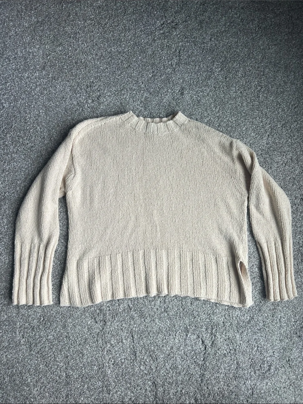 J. Crew Neutral Cream Crewneck Sweater